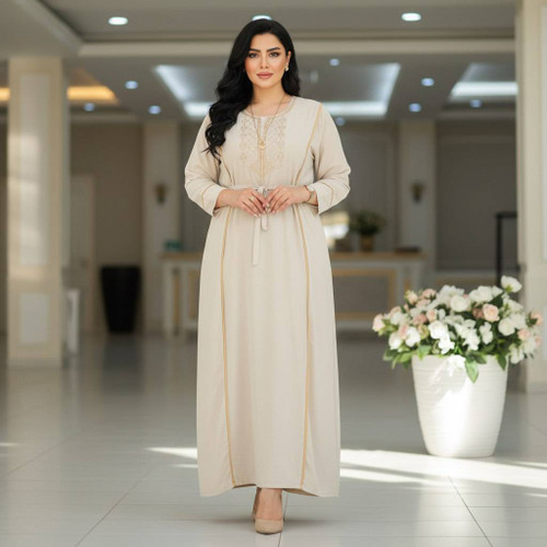 پیراهن نوار دار.جنس نخی وارداتی و گلدوزی